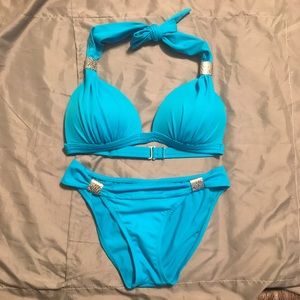 Venus Goddess Enhancer Push Up Bikini Turquoise